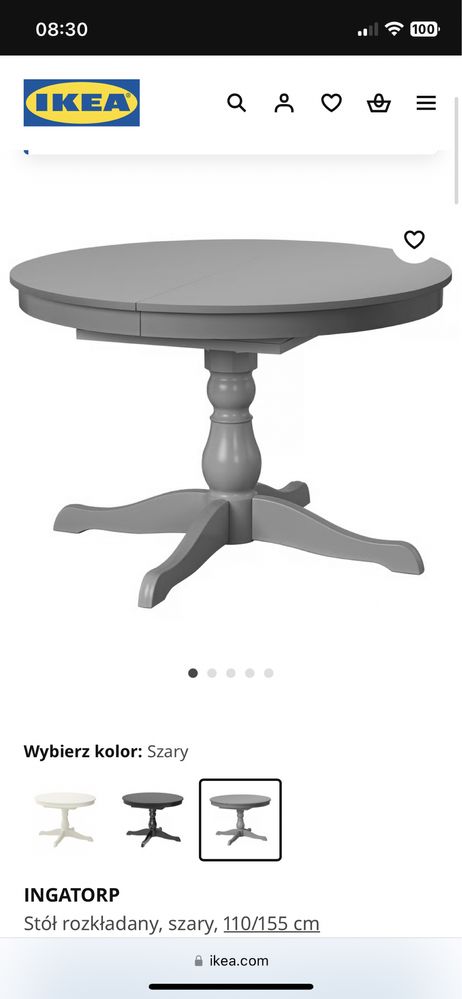 Ikea stol szary ingatorp
