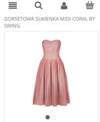 Sukienka Swing Gorsetowa, sukienka weselna rozm. 40