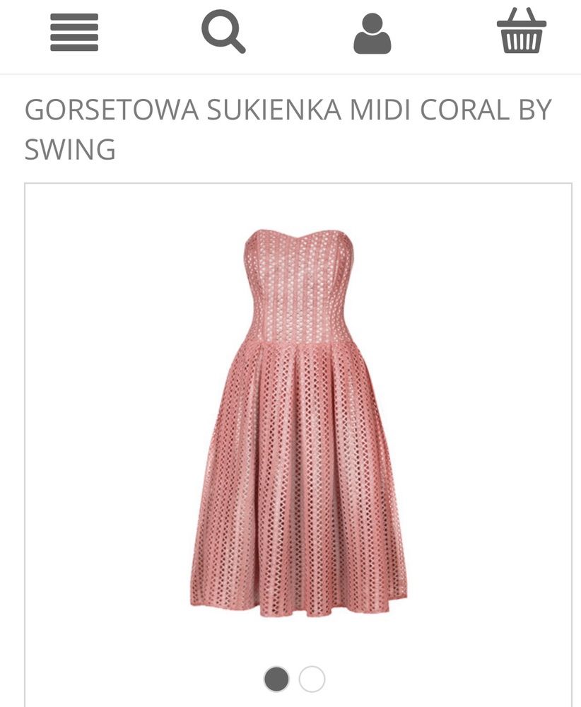 Sukienka Swing Gorsetowa, sukienka weselna rozm. 40