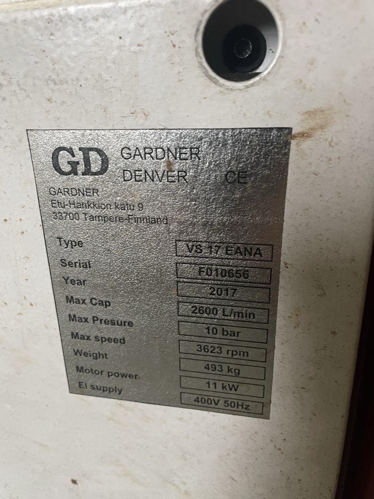 Sprężarka kompresor śrubowy GARDNER DENVER VS17