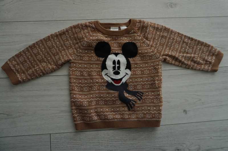 brązowy sweter~ Disney~ h&m r.74 jak nowy