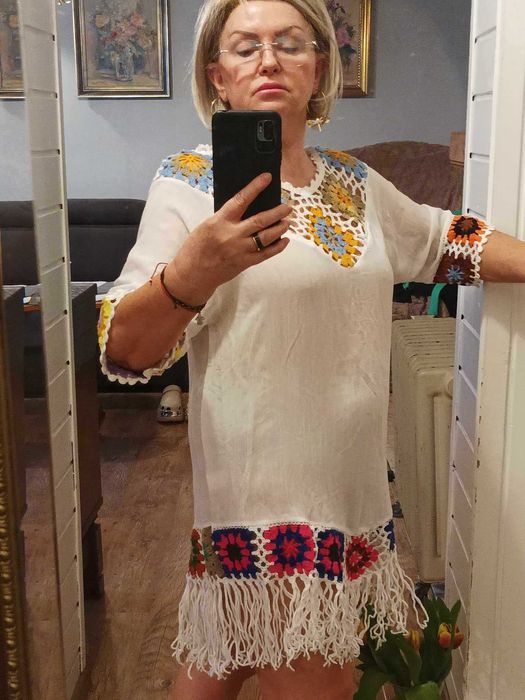 Tunika damska boho biała.