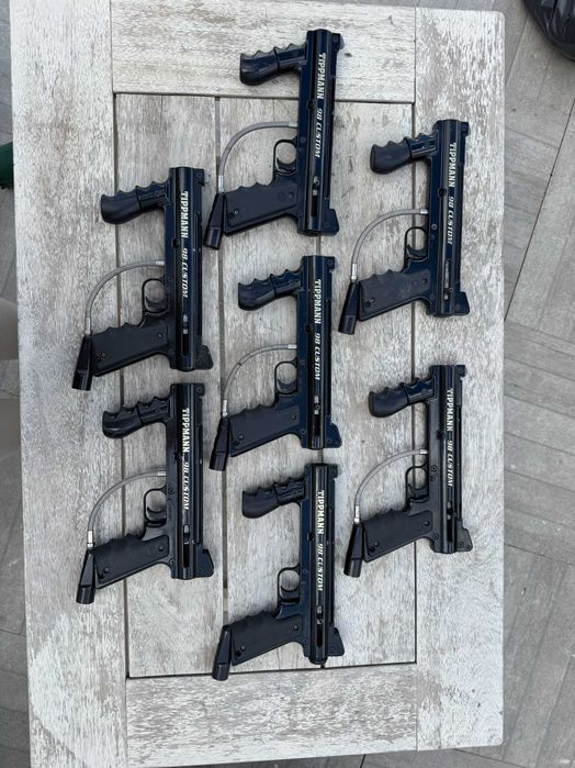 Conjunto Paintball: Tippmann 98 Custom, RAP4 T68 e Máscaras VForce