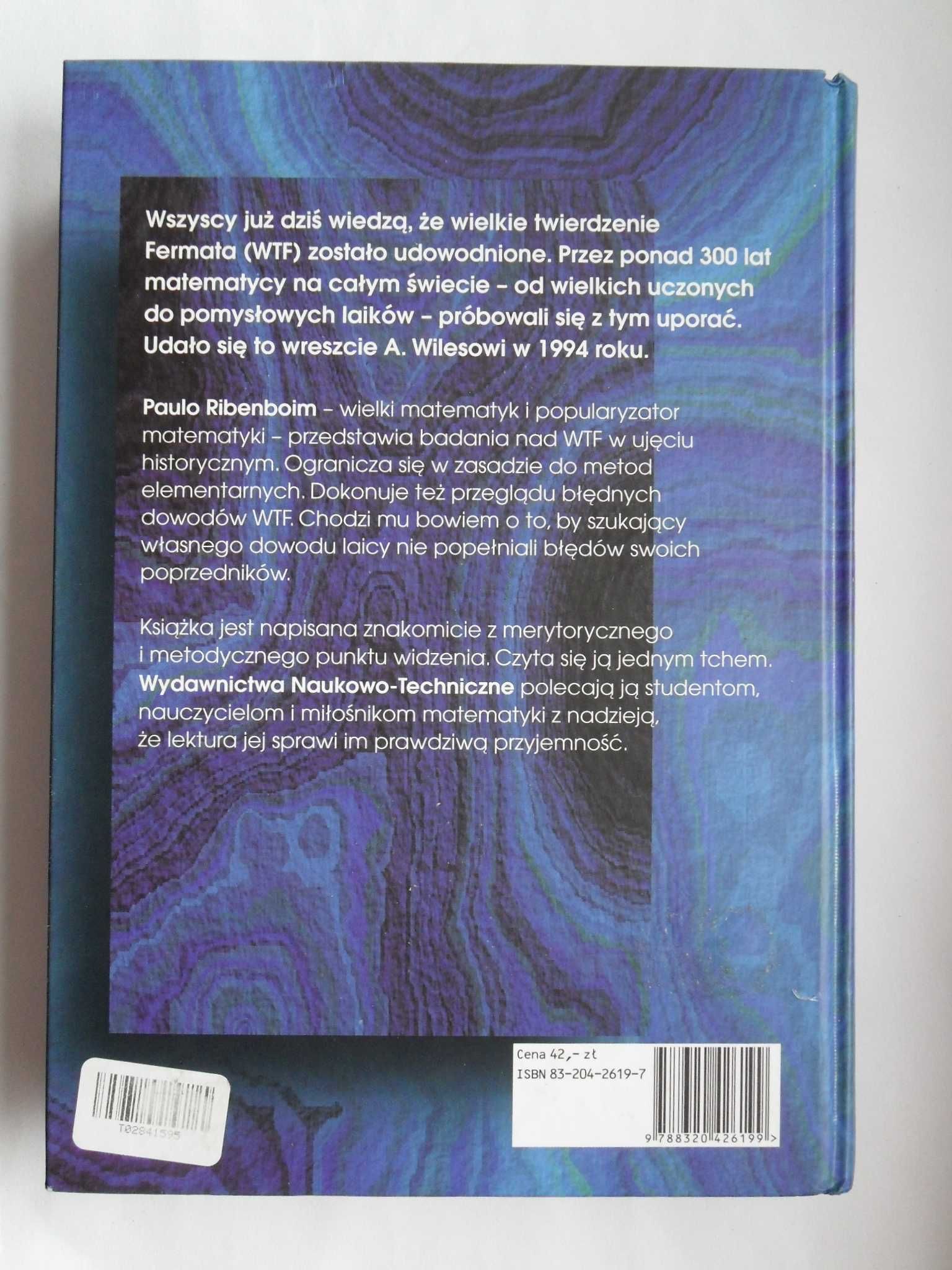 Wielkie twierdzenie Fermata dla laików; Paulo Ribenboim, stan BDB