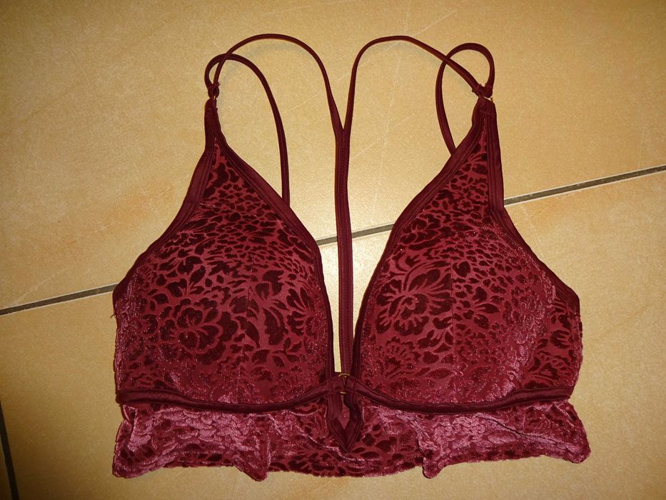 Victoria's Secret PINK śliczny aksamitny biustonosz top L / 85B