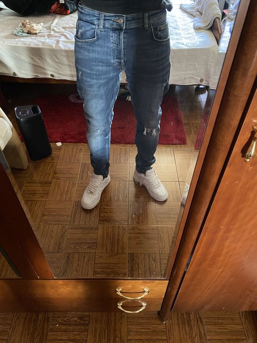 Calça Ganga Rasgada Azul Zara