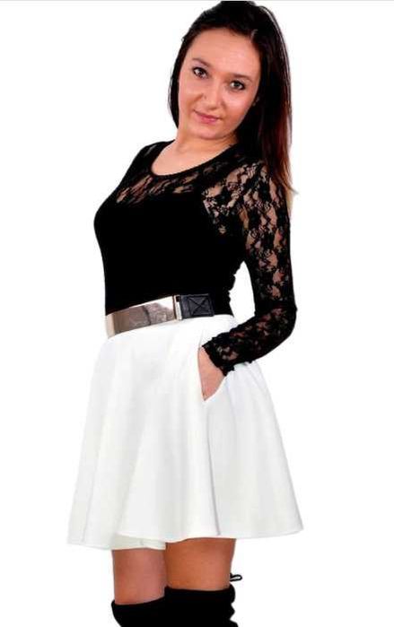 Spódniczka Biała z KOŁA z Kieszeniami XS/S NOWA