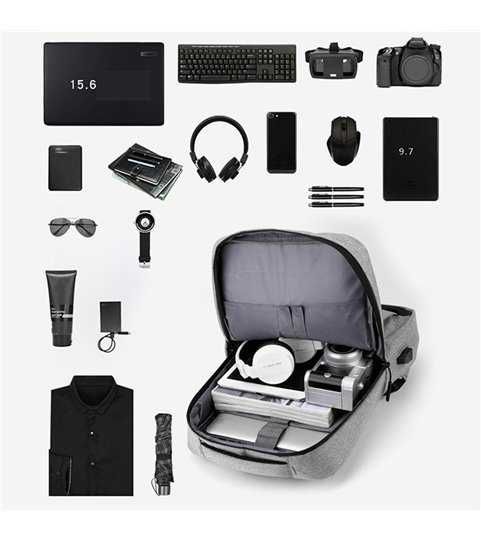 Mochila Multifunções 15.6'', Impermeável, com Ranhura para cabo Goeik