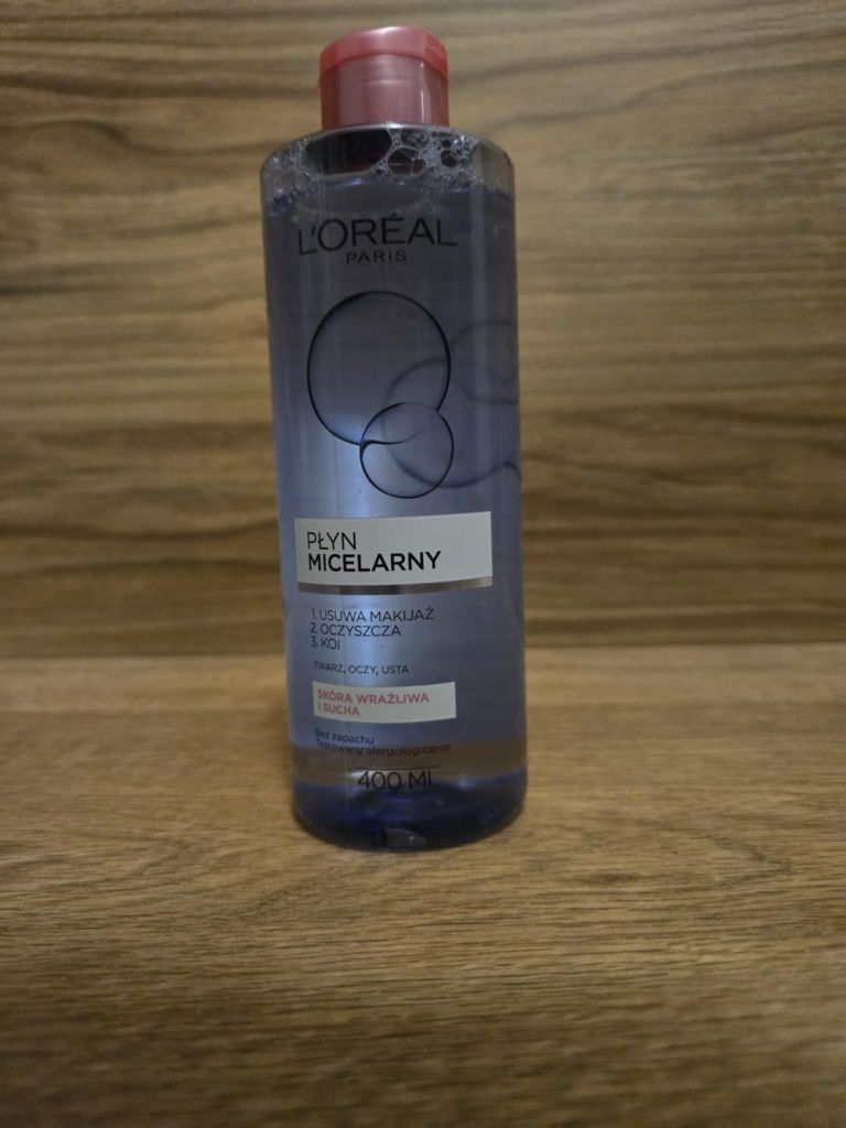 4 x L'oreal Skin Expert Płyn micelarny Skóra wrażliwa i sucha  400ml