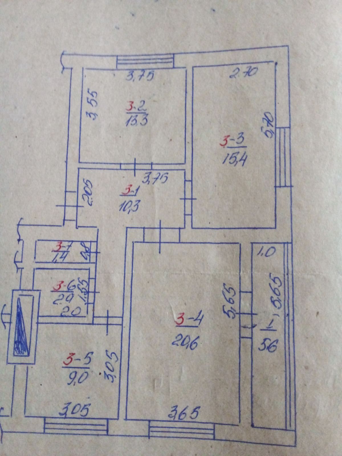 Продається 3-х кімнатна квартира в селі Райгород