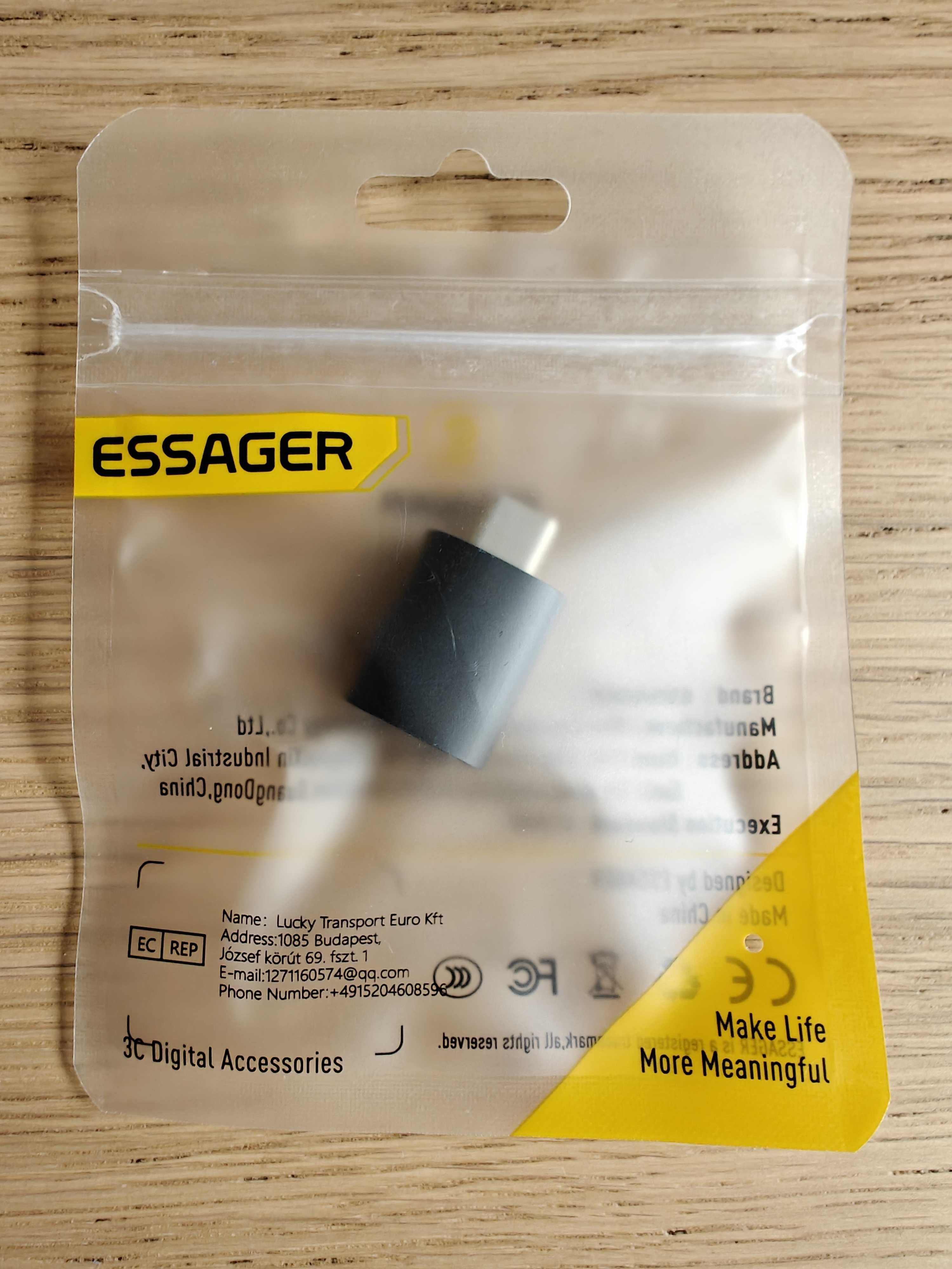 Adaptery Essager 3 przejściówki USB do USB-C i microUSB kpl.3 szt. OTG