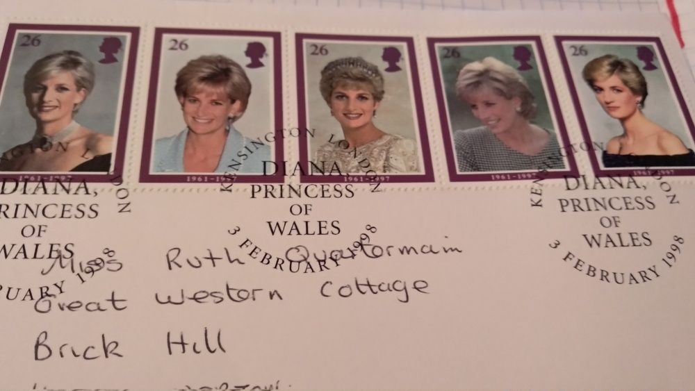 почтовая карточка конверт принцесса ДИАНА Diana Princess of Wales
