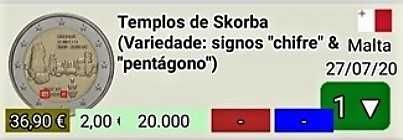 MALTA - Moeda 2€ Templo Skorba 2020