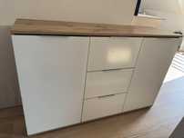 Komoda i stolik nocny black red white brw zele