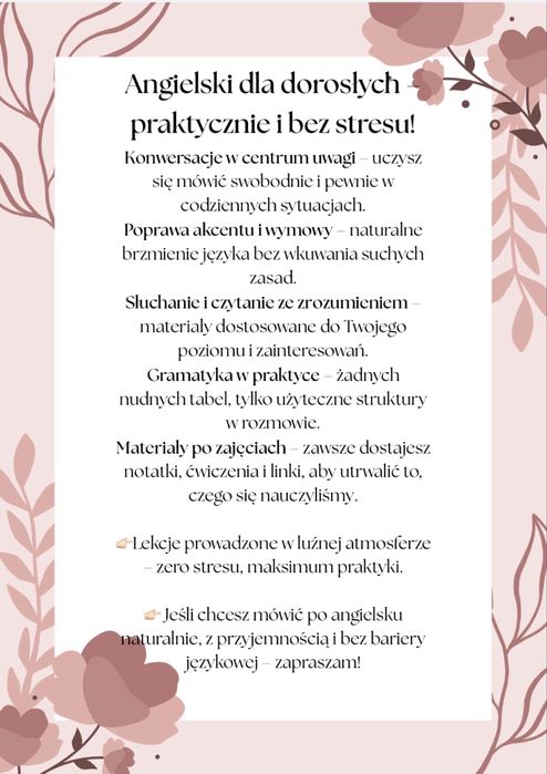 Efektywne korepetycje online ANGIELSKI dla dzieci i doroslych