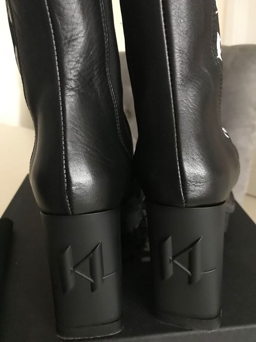 Piękne-Karl Lagerfeld sztyblety skórzane VOYAGE VI - 40
