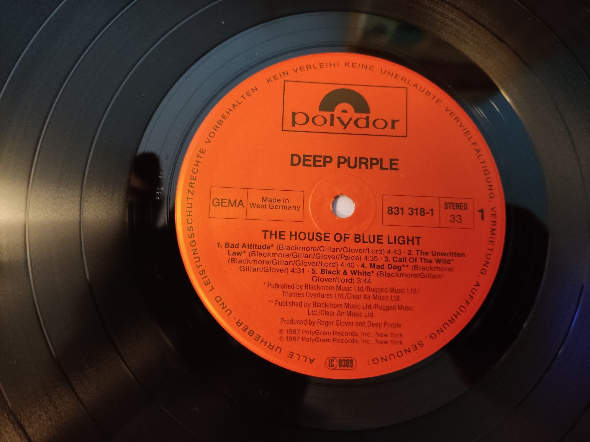 Deep purple The house of blue light LP NM. 1press