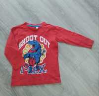 Czerwona bluzka chłopięca na długi rękaw rozmiar 98, bluzka z motywem