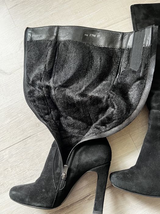 Сапоги замшевые