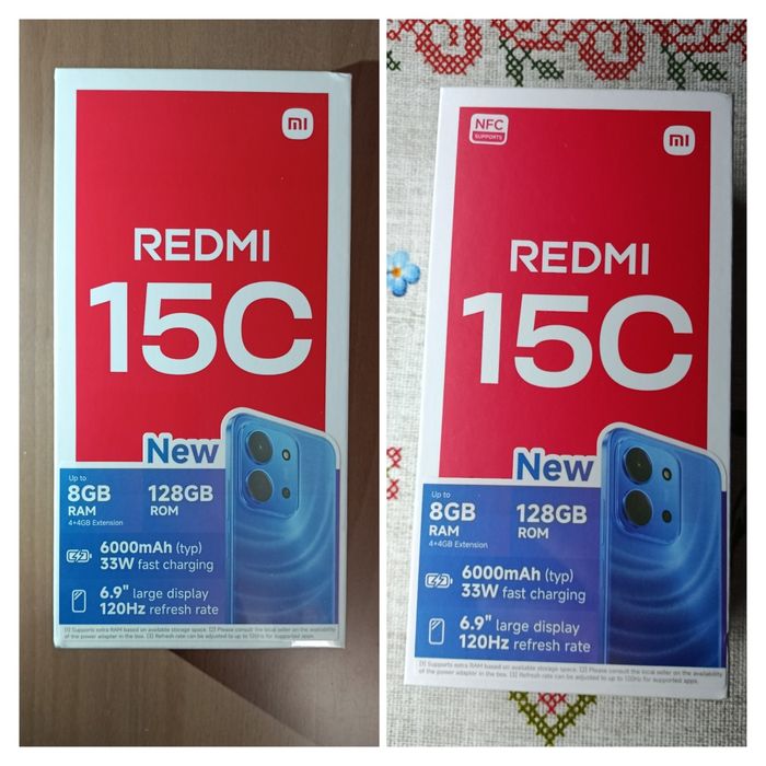Redmi 15C 4+4/128 Black з блоком живлення. NEW. Запак