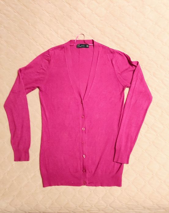 Casaco malha fina fúcsia, Zara