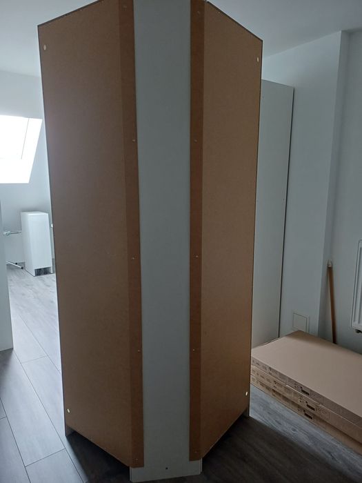 Szafa narożna IKEA PAX 201x90x58 cm biała komplet z półka i drążki