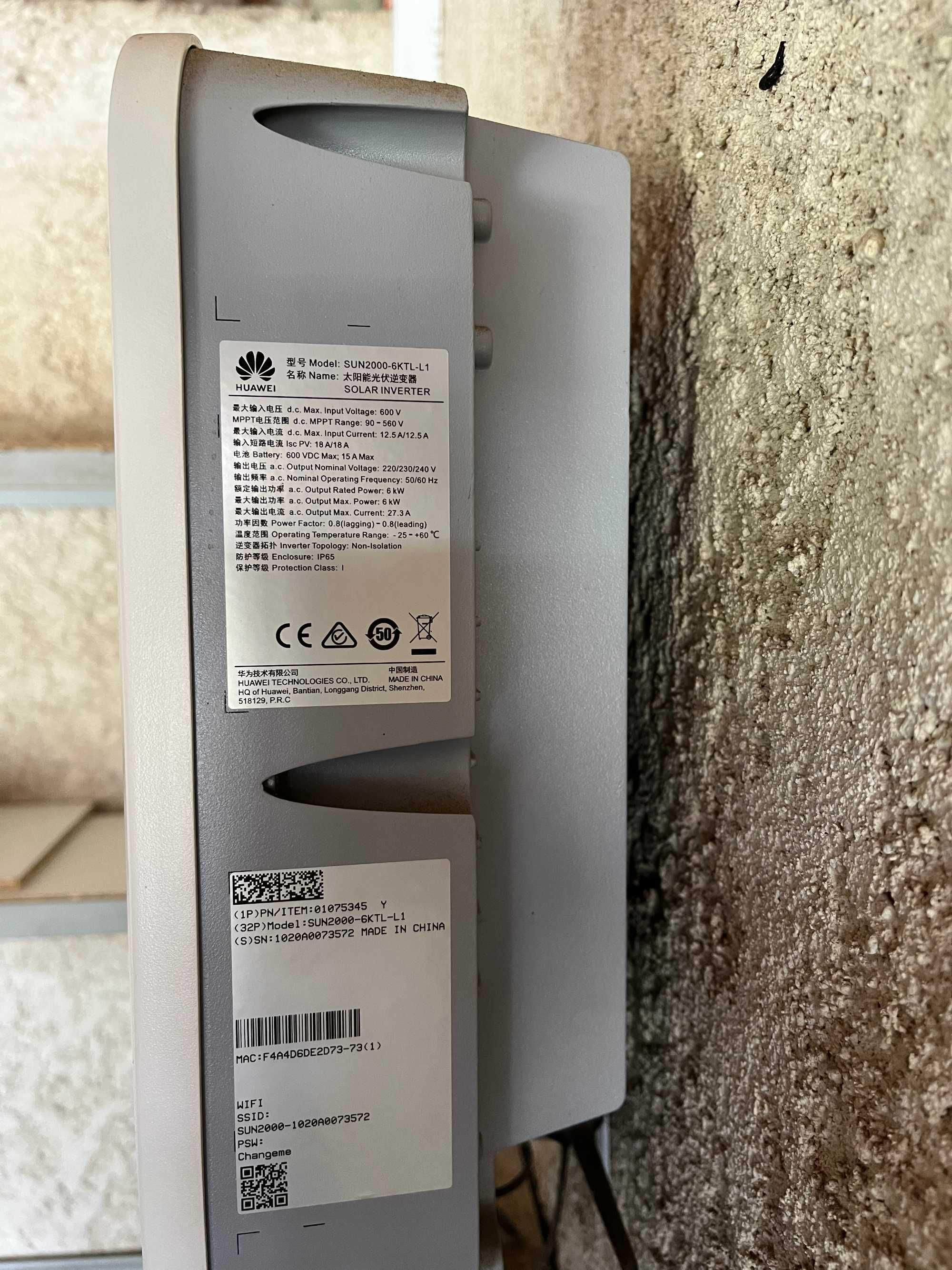 Inversor solar de rede Huawei SUN2000 6KTL-L1 Híbrido Monofásico Usado