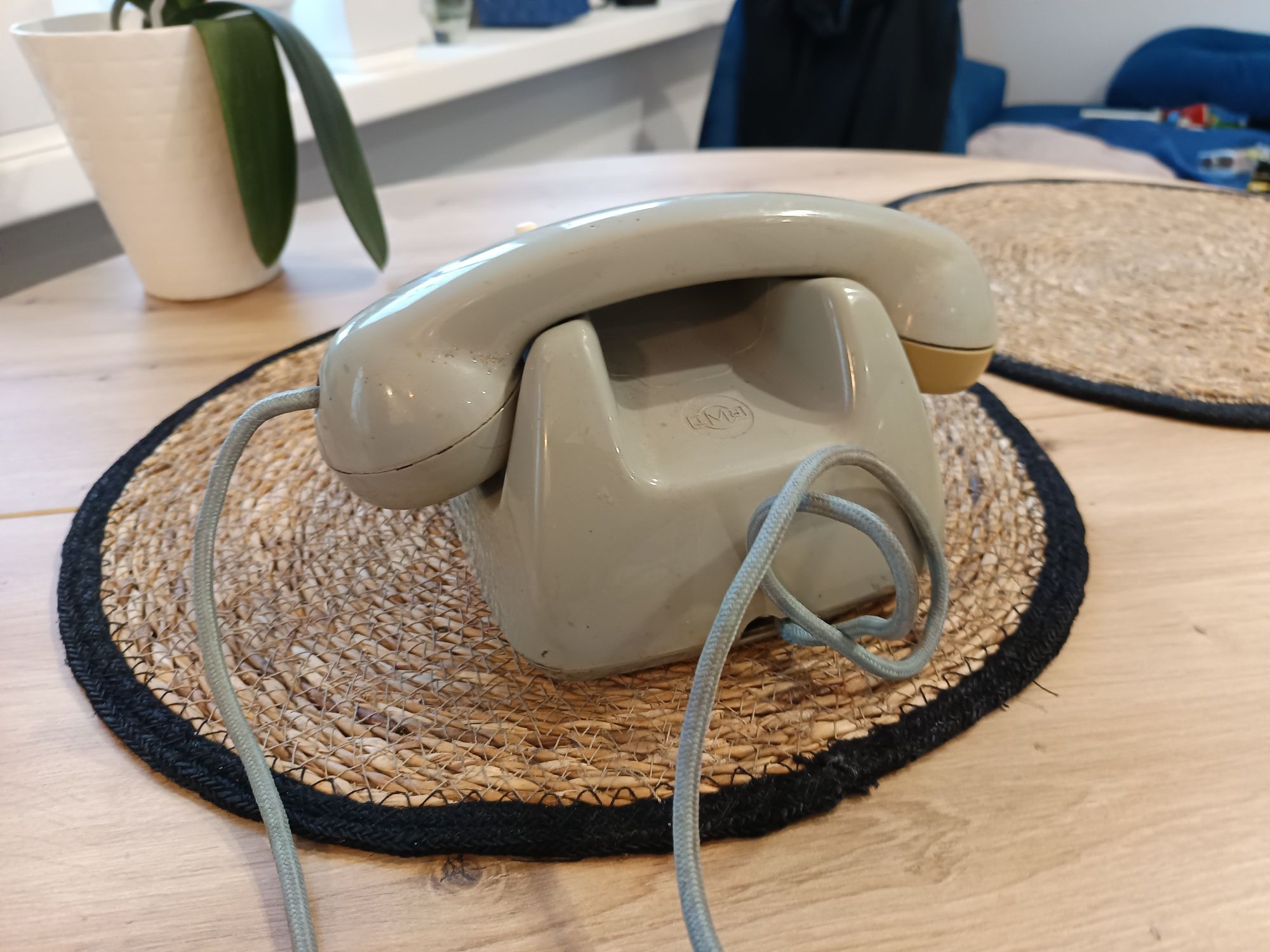 Stary Vintage telefon tarczowy słuchawkowy sekretarski PRL Elektrim
