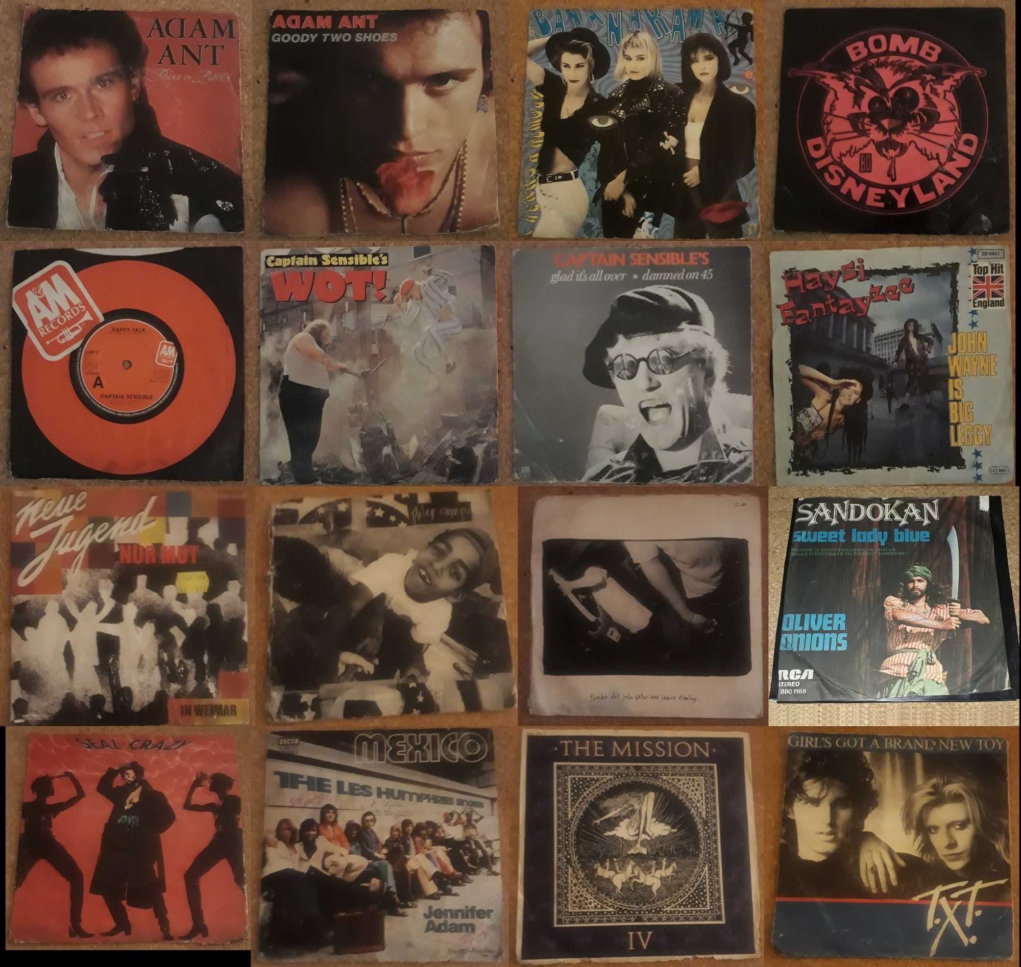 Singles Vinil 1972-91:Capt.Sensible,AdamAnt,PhlegCamp,NeueJugend,TXT..