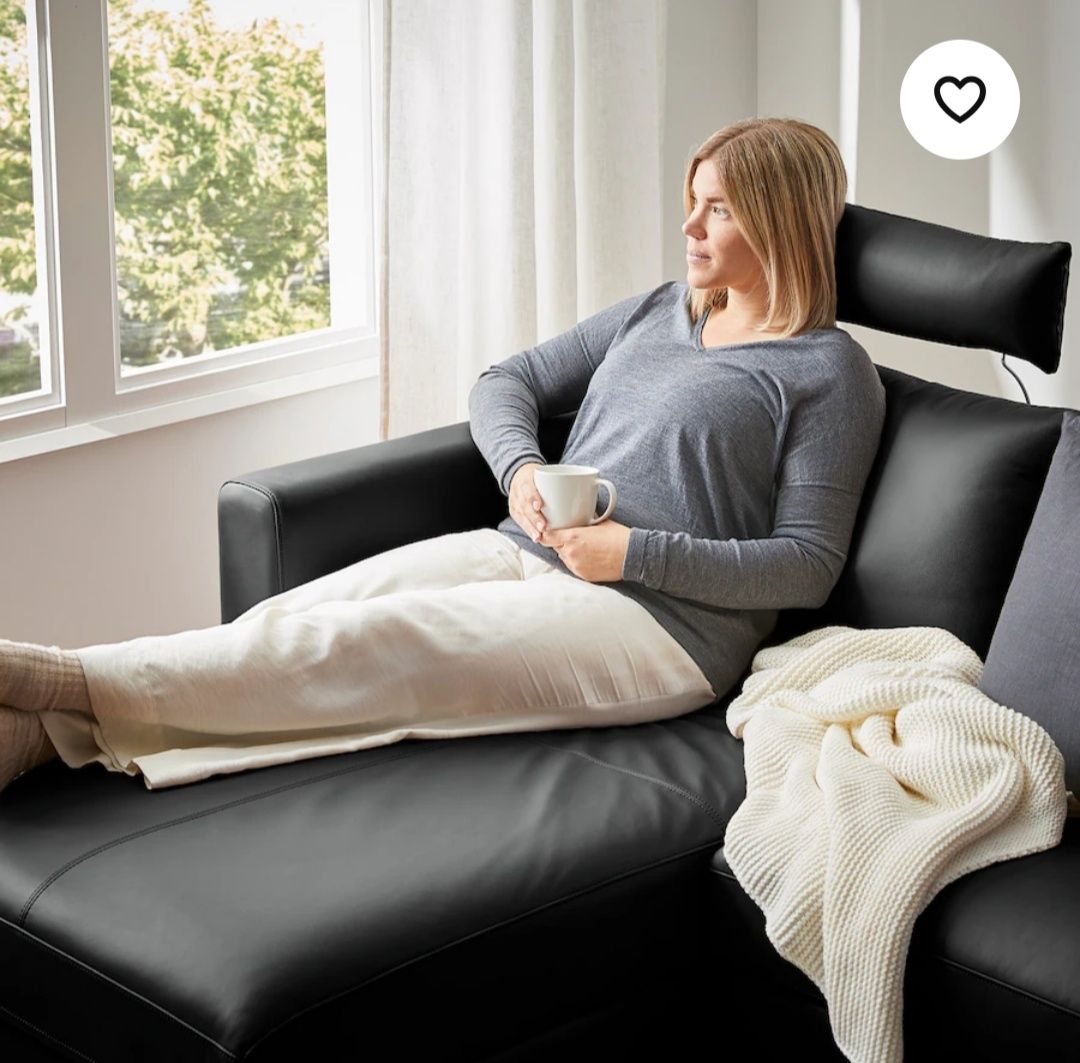 Nowy 1/2 ceny SKÓRA luksusowy narożnik, sofa 4 os. VIMLE z Ikea