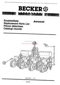 Katalog części siewnika BECKER Aeromat 94-97 SPARE PARTS