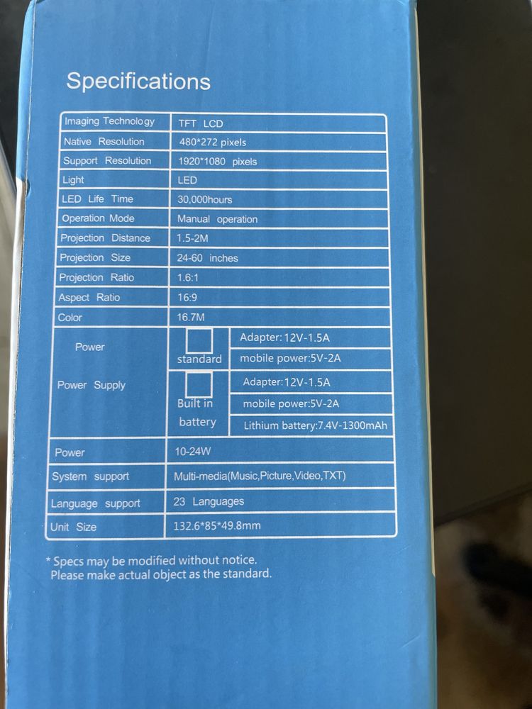 Проектор Projector LED YG-320 Mini 700 lumen
