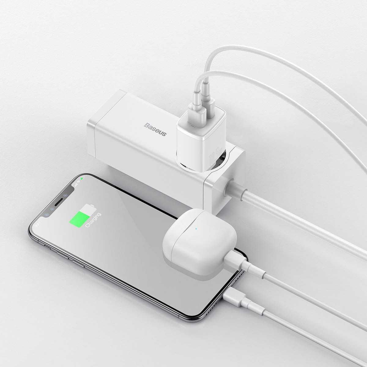 Baseus Compact Ładowarka Sieciowa 10,5W 2xUSB zdrowa dla baterii Wawa