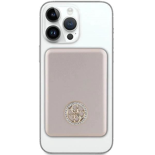 Powerbank indukcyjny Guess MagSafe 4G Strassed Metal Logo 5W 3000mAh -