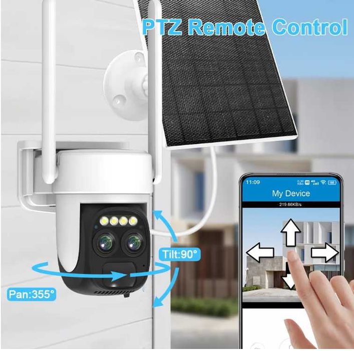 Kamera obrotowa WIFI Panel Słoneczny 6MP Ultra HD
