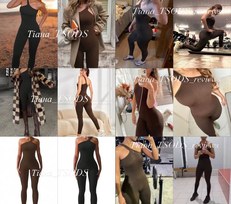 Спорт комбінезон лосинами пуш-ап відкритою спиною чорний шоколадний СМ