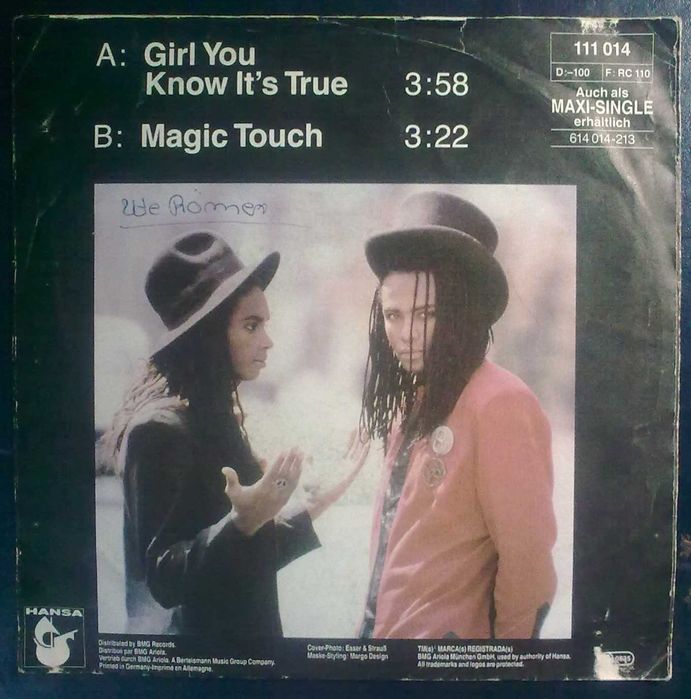 Milli Vanilli-Girl You know It's True -sp 7''