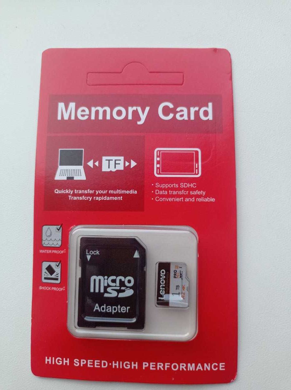 карта памяти micro sd card 1tb grey картка пам'яті Lenovo 1 тб