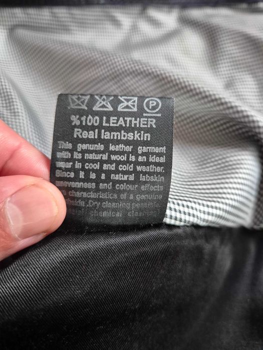 Чоловіча шкіряна куртка 100% натуральна шкіра ягняти розмір М