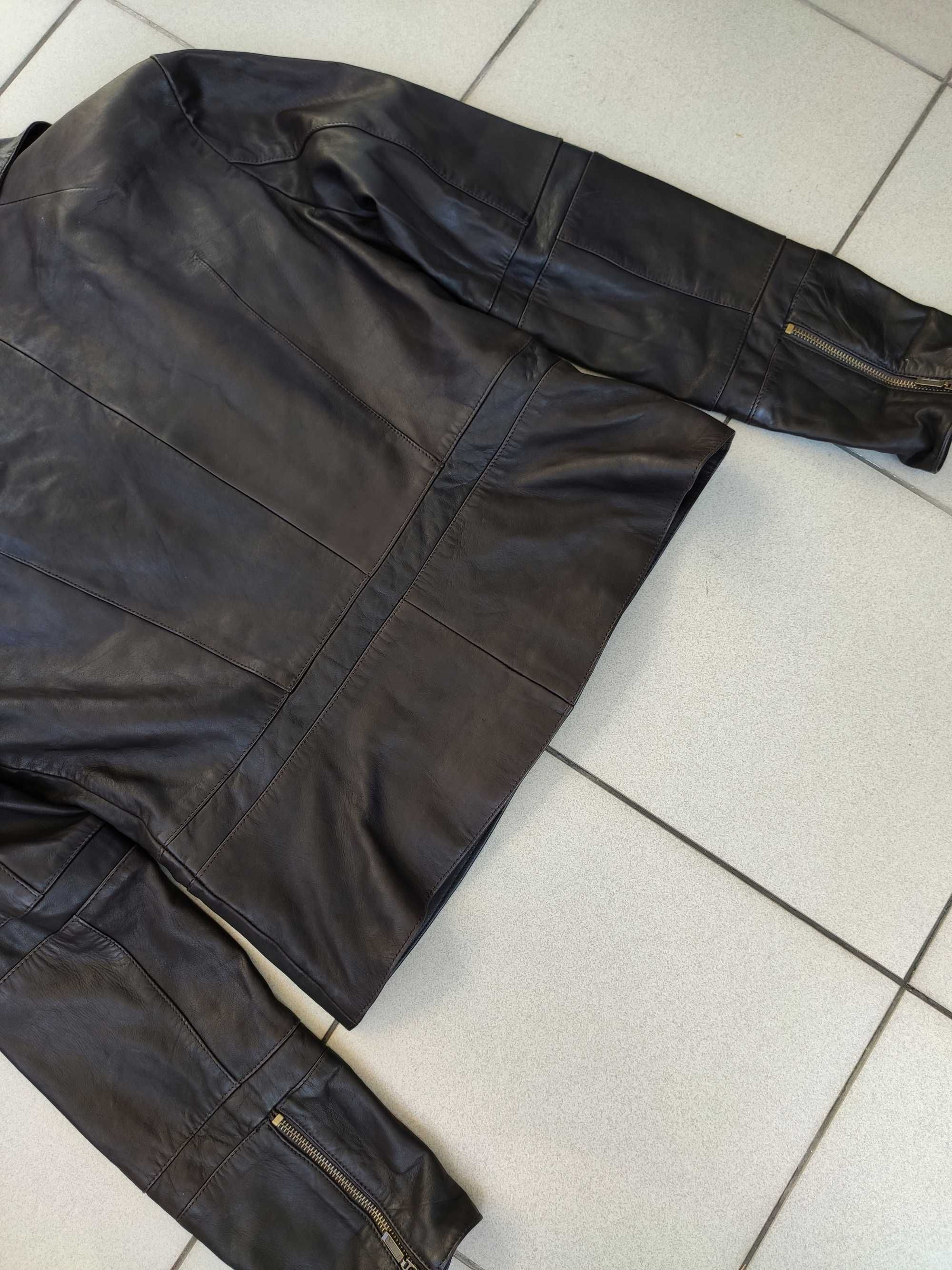 Vintage kurtka skórzana damska ramoneska biker r. L