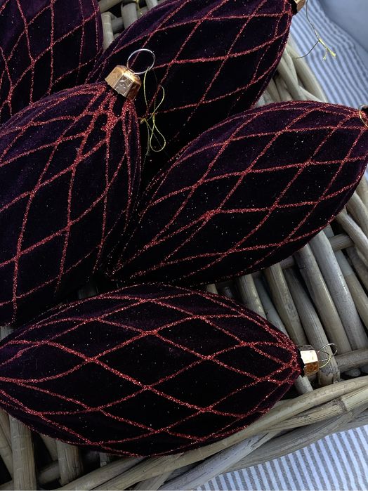 Bombki choinkowe krople brokat