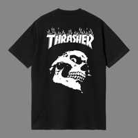 Футболка thrasher трешер tresher череп черная