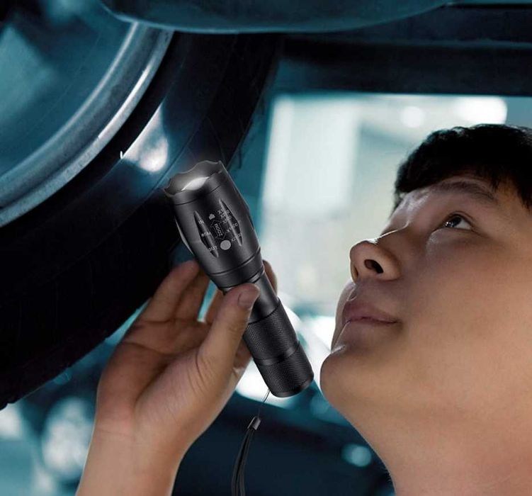 2x LATARKA Taktyczna LED Wojskowa Policyjna T6 i Q5 Zoom 2x Akumulator