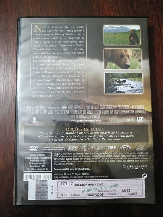 DVD "Grizzly Man" de Werner Herzog