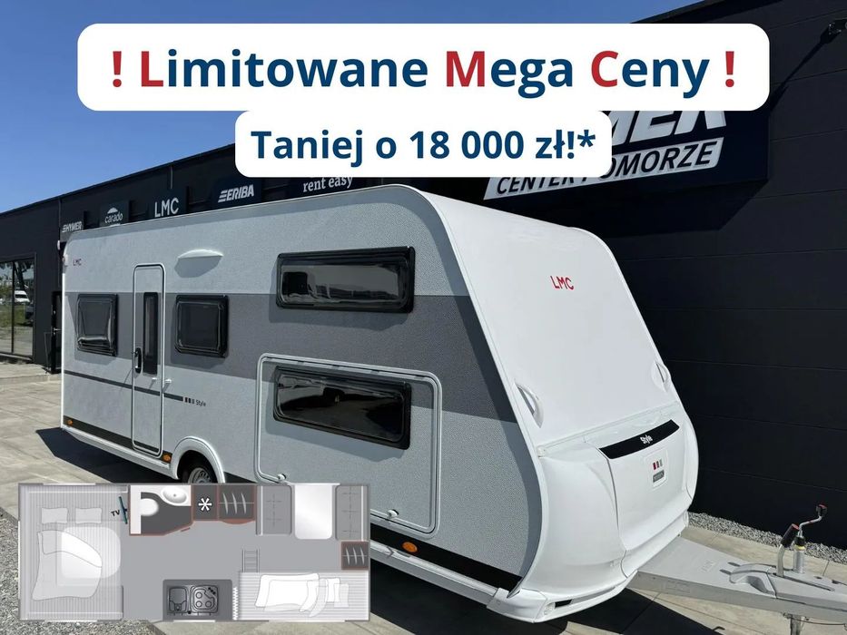 LMC Style Lift 500 K  - NOWA, 7os, DMC1600kg, FV23%, Hymer Center Pomorze, Opuszczane łóżko