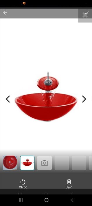 Umywalka Bateria nablatowa Veldman czerwona