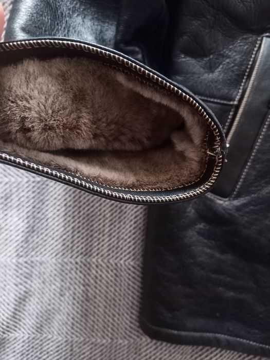 Шоколадна нова натуральна чоловіча дублянка, дуже тепла, чоловічий вер