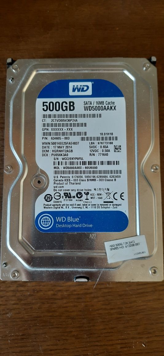 Продам HDD WD  500 GB