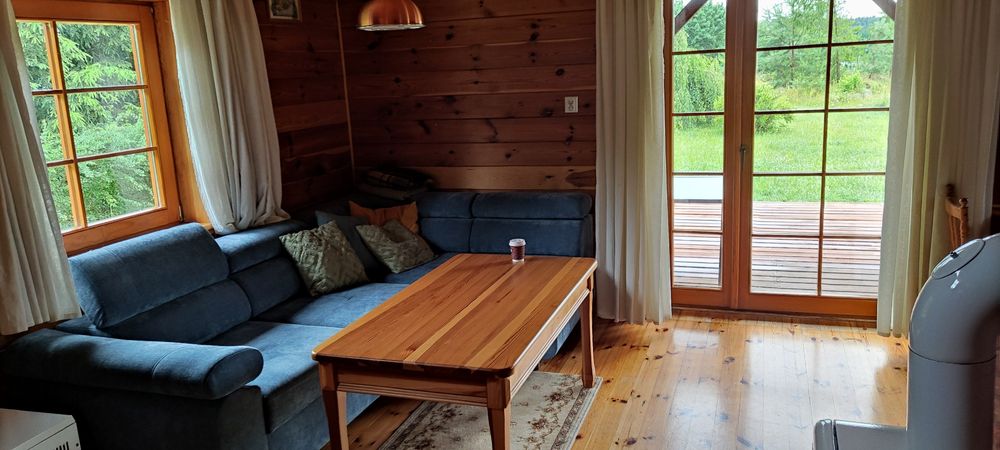 Całoroczny domek Mazury Pelnik nad jeziorem Isąg, molo
