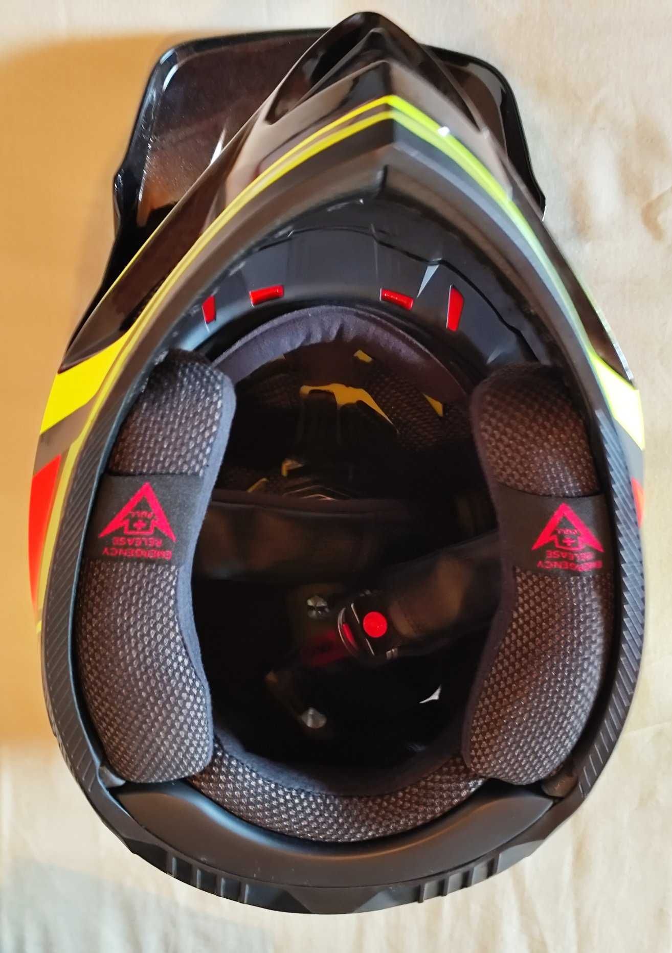 nowy kask Troy Lee Designs MTB D4 CARBON OMEGA Black/Yellow MIPS roz M